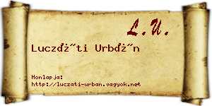 Luczáti Urbán névjegykártya